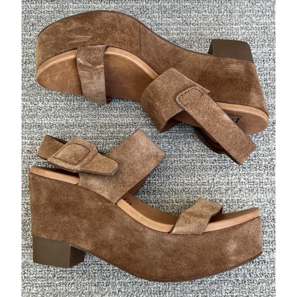 PEDRO GARCIA Dune Platform Wedge Brown Leather Sandals Women's Size 7 US - Picture 8 of 14